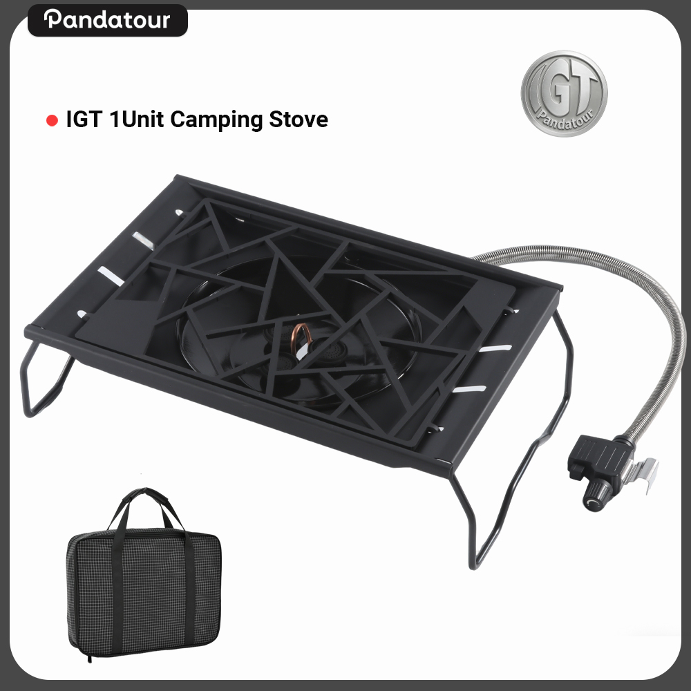 Outdoor Furniture Australia - เตาแคมป์ปิ้ง Pandatour IGT 1 ชุด พร้อมโต๊ะกันลม