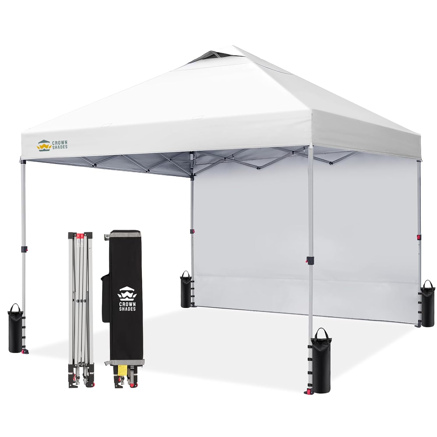 Gazebo Pop Up - เต็นท์พับได้ขนาด 10x10 ฟุต พร้อมผนังด้านเดียว - กางเต็นท์ชายหาดได้ในคลิกเดียว