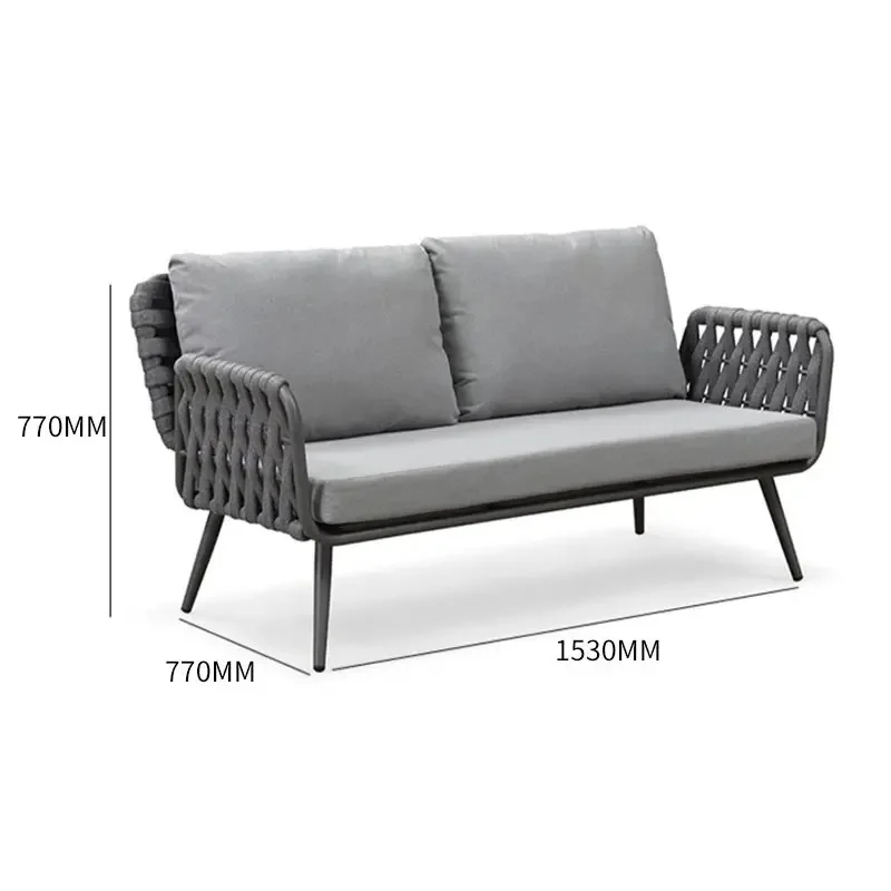 Outdoor Furniture From China - -สไตล์โมเดิร์นอลูมิเนียมสีเทาสวนโซฟาเฟอร์นิเจอร์กลางแจ้งจากโรงงานจีนสําหรับห้องนั่งเล่นและห้องครัวพักผ่อน
