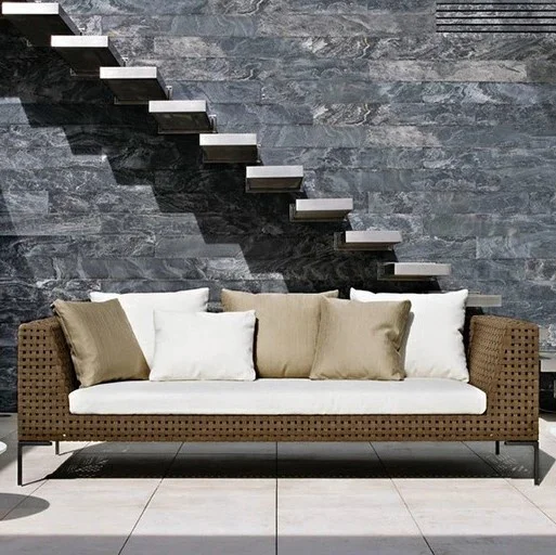 Outdoor Furniture Italy - # อิตาลีเฟอร์นิเจอร์กลางแจ้งโมเดิร์นหวายหวายสวนลานระเบียงLรูปร่างโซฟาชุด