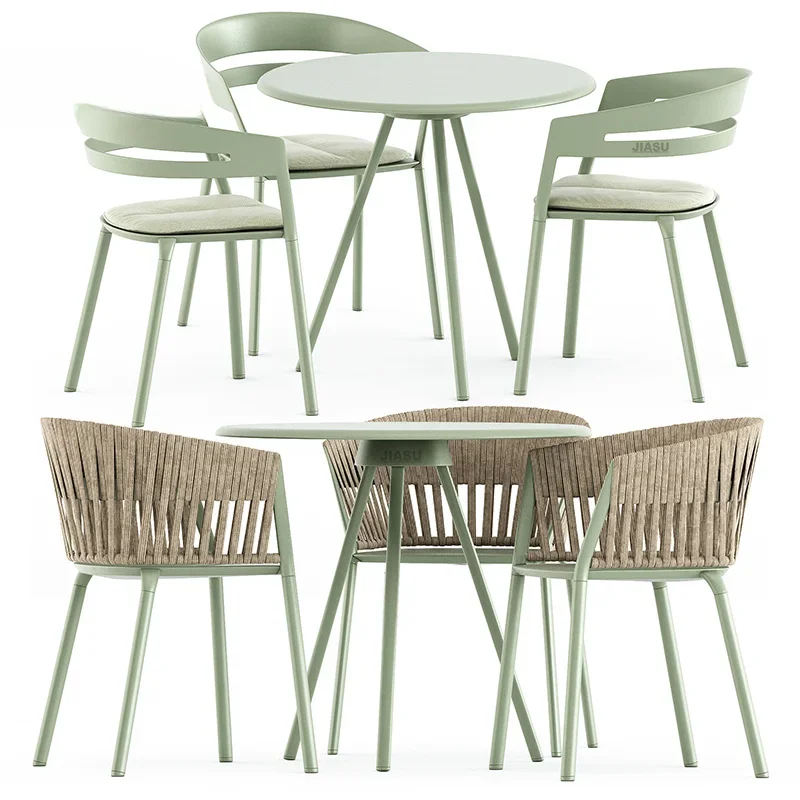 Outdoor Furniture Table And Chairs - 'เฟอร์นิเจอร์กลางแจ้งเหล็ก 4 ชิ้นสลิงระเบียงโต๊ะและเก้าอี้ชุดสวน