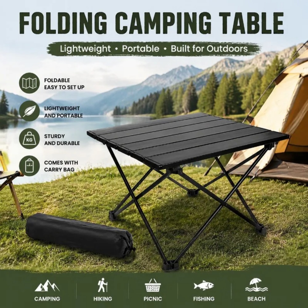 Outdoor Furniture Australia - โต๊ะพับแบบพกพา น้ำหนักเบาเป็นพิเศษ โต๊ะปิกนิกแบบม้วนเก็บได้ ทนทาน ใช้สำหรับกิจกรรมกลางแจ้ง บาร์บีคิว