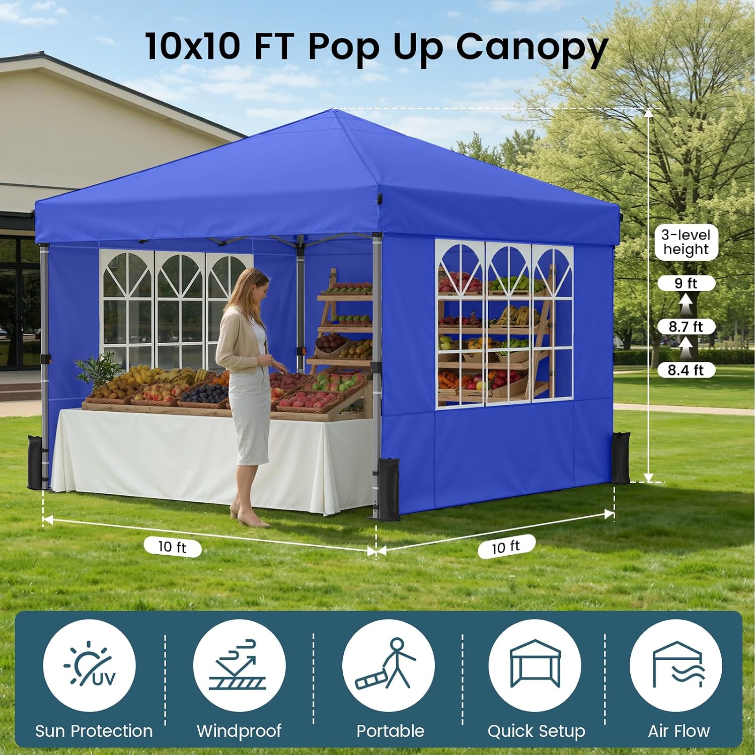 เต็นท์พับได้ขนาด 10x10 ฟุต พร้ - Gazebo Pop Up บทวิจารณ์และราคา