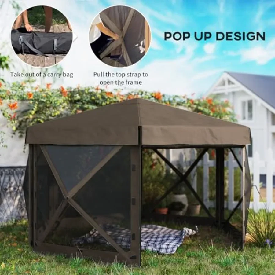 เต็นท์ศาลาทรงหกเหลี่ยมขนาด 12' - Gazebo Pop Up บทวิจารณ์และราคา