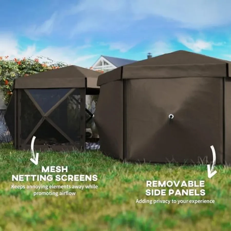 เต็นท์ศาลาทรงหกเหลี่ยมขนาด 12' - Gazebo Pop Up บทวิจารณ์และราคา