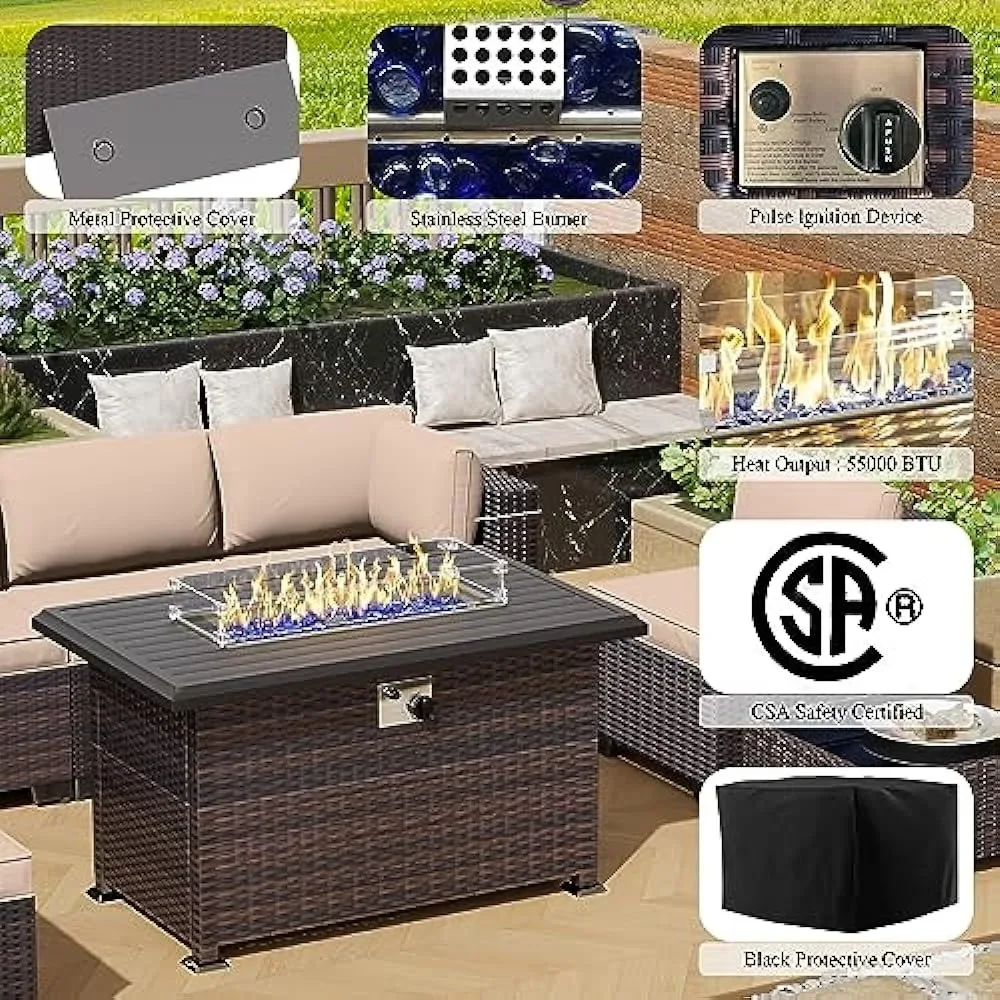-ชุดเฟอร์นิเจอร์ลานพร้อมโต๊ะหล - Outdoor Furniture Set With Fire Pit บทวิจารณ์และราคา