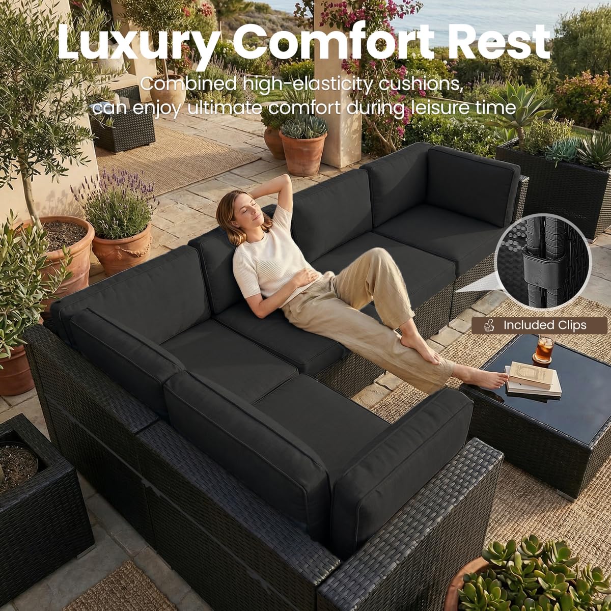 ชุดเฟอร์นิเจอร์ลานบ้าน 8 ชิ้น  - Outdoor Furniture Set With Fire Pit บทวิจารณ์และราคา