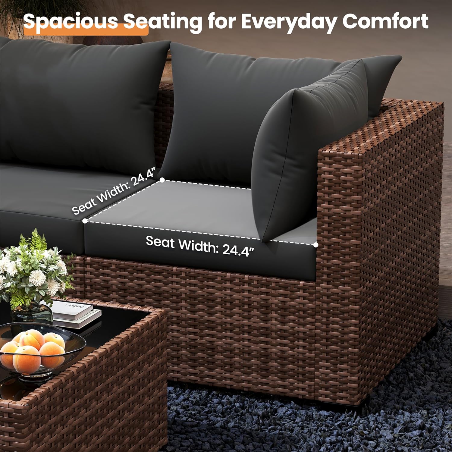 ชุดโซฟาแบบแยกส่วน 5 ชิ้น สำหรั - Outdoor Furniture Set With Fire Pit บทวิจารณ์และราคา