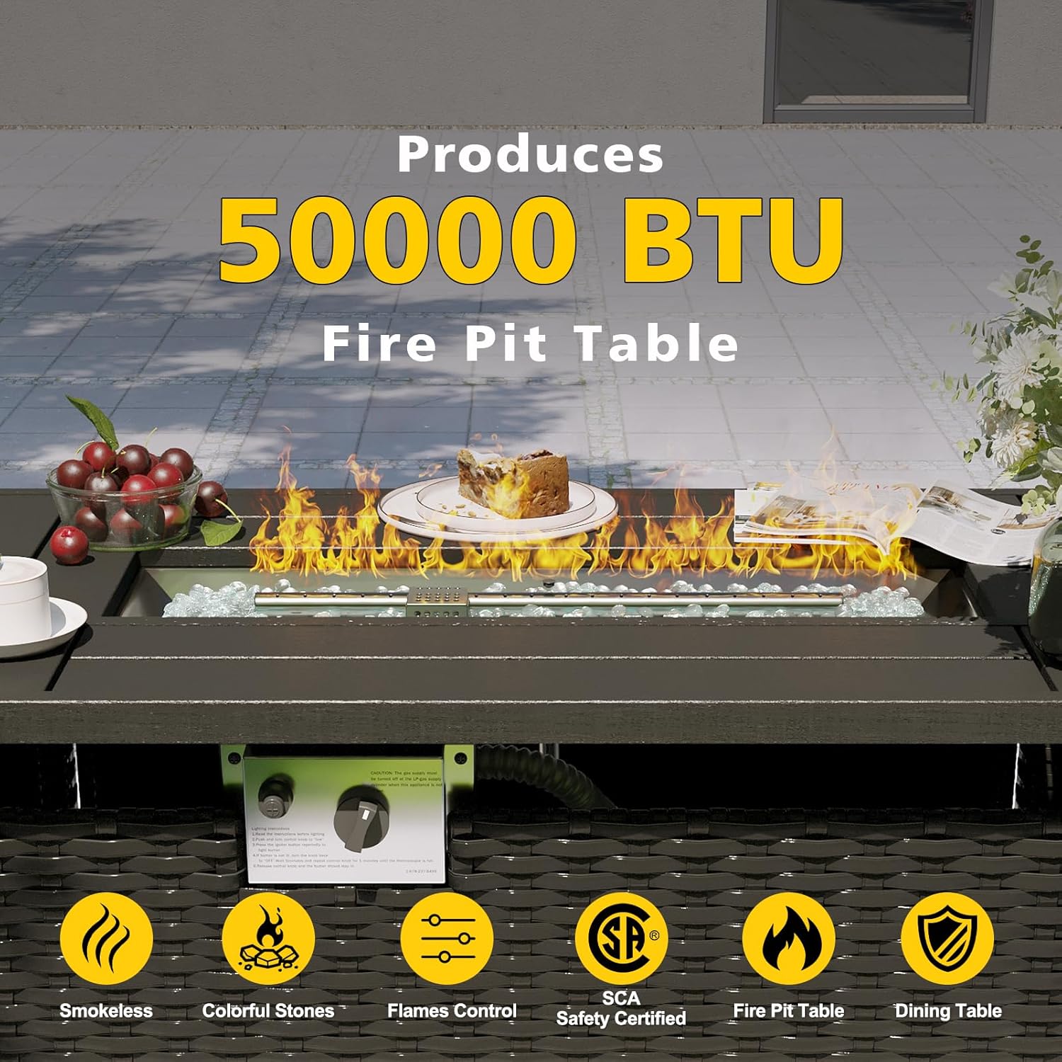 ชุดเฟอร์นิเจอร์ลานบ้านพร้อมโต๊ - Outdoor Furniture Set With Fire Pit บทวิจารณ์และราคา