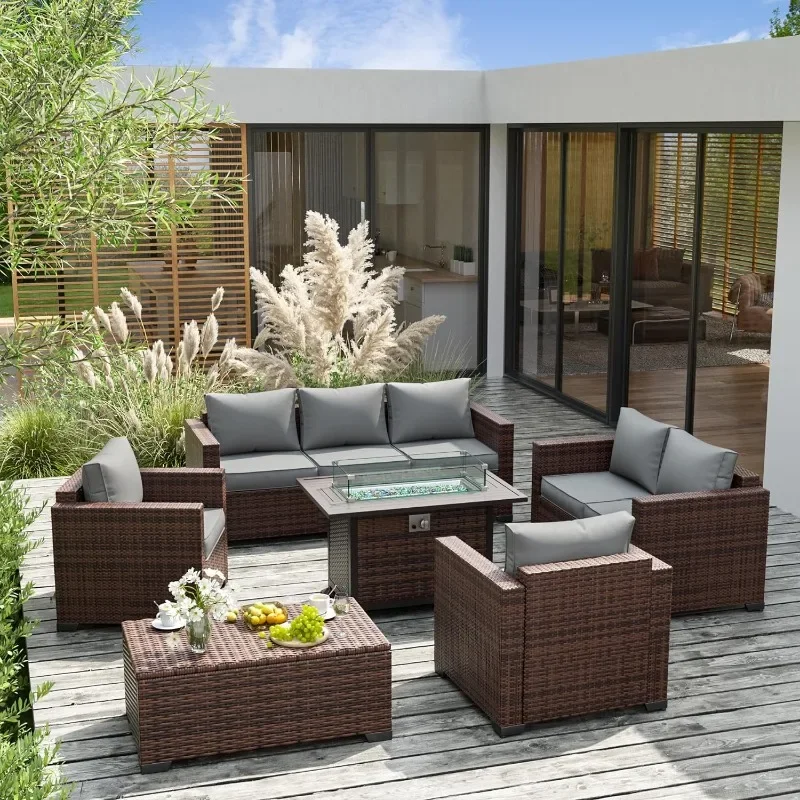 ชุดเฟอร์นิเจอร์พร้อมโต๊ะหลุมไฟ - Outdoor Furniture Set With Fire Pit บทวิจารณ์และราคา