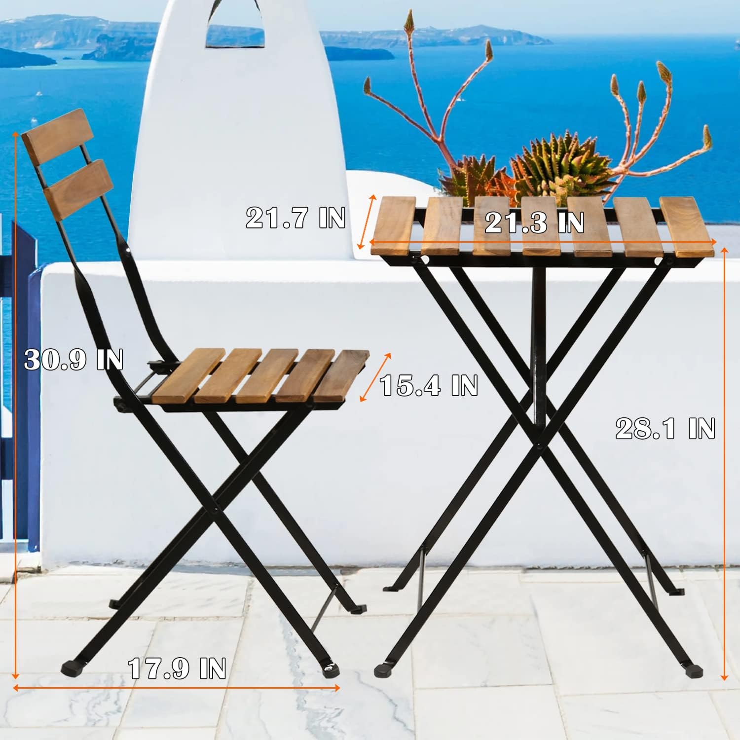 ชุดโต๊ะบิสโทรพับได้ 3 ชิ้น ทำจ - Outdoor Furniture Table And Chairs บทวิจารณ์และราคา