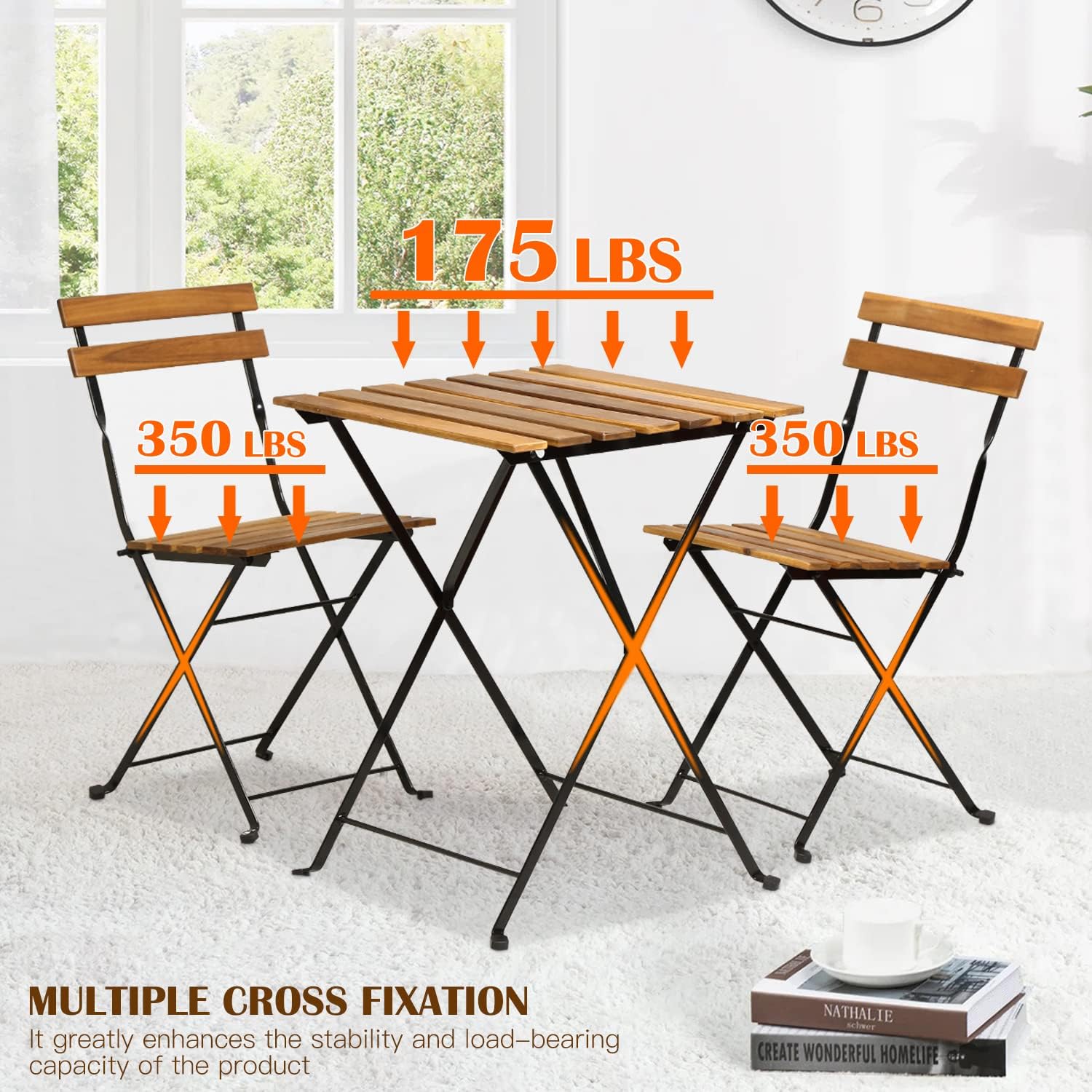 ชุดโต๊ะบิสโทรพับได้ 3 ชิ้น ทำจ - Outdoor Furniture Table And Chairs บทวิจารณ์และราคา