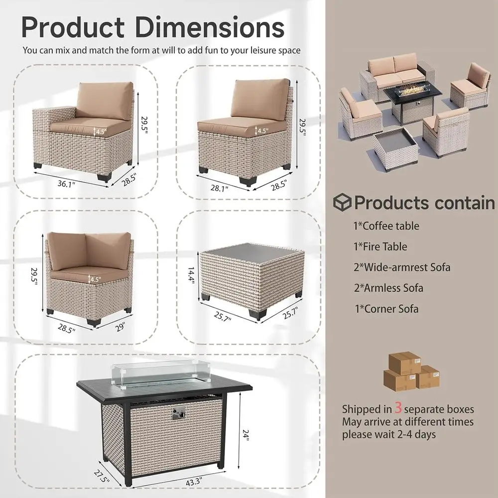 ชุดเฟอร์นิเจอร์กลางแจ้ง 7 ชิ้น - Outdoor Furniture Set With Fire Pit บทวิจารณ์และราคา