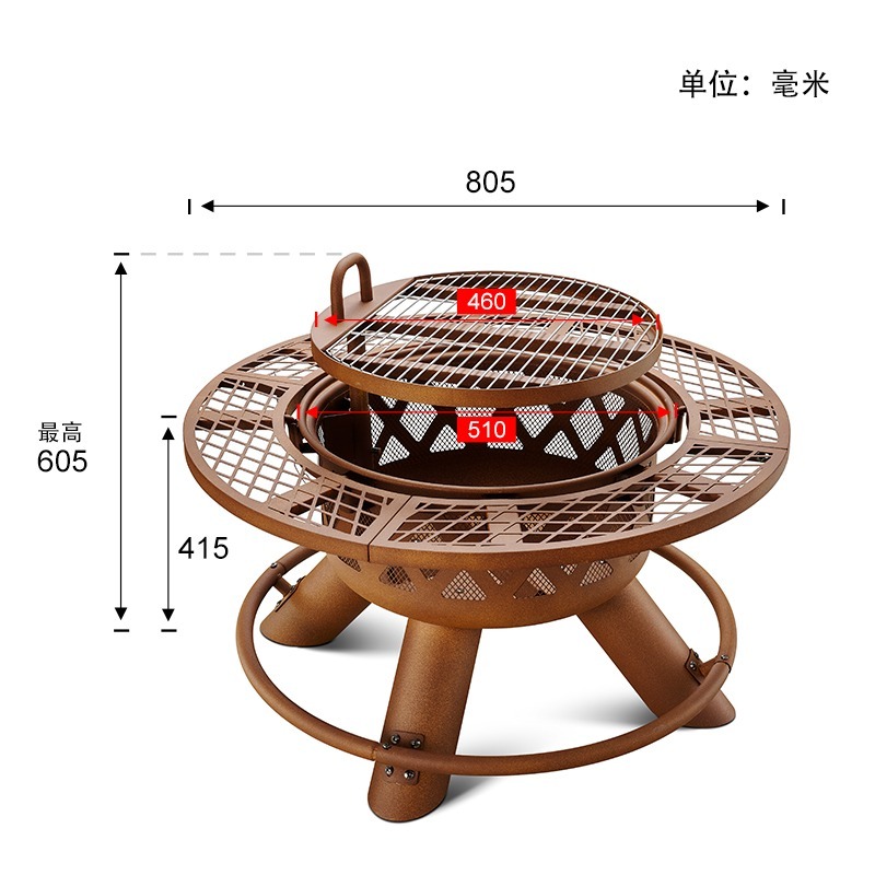 ชุดเตาบาร์บีคิวและเตาไฟอเนกประ - Outdoor Furniture Set With Fire Pit บทวิจารณ์และราคา