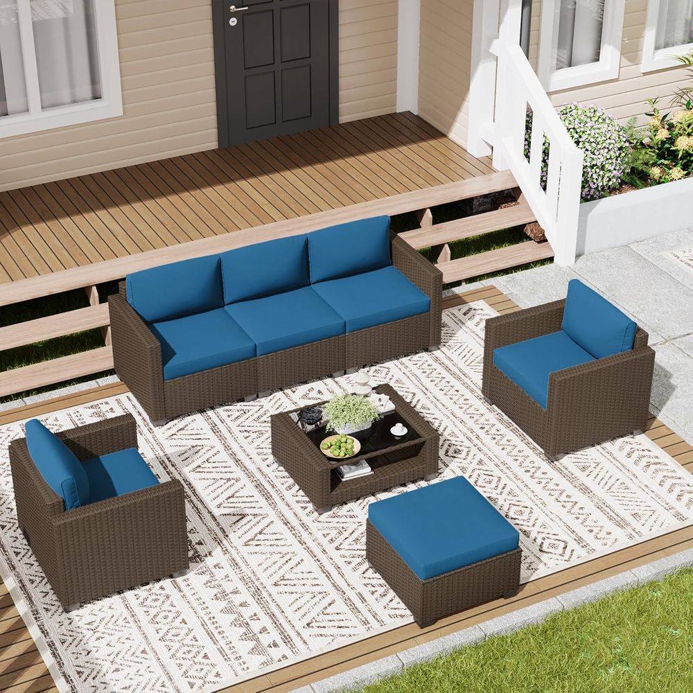 ชุดเฟอร์นิเจอร์ลานกลางแจ้ง 7 ช - Outdoor Furniture Table And Chairs บทวิจารณ์และราคา