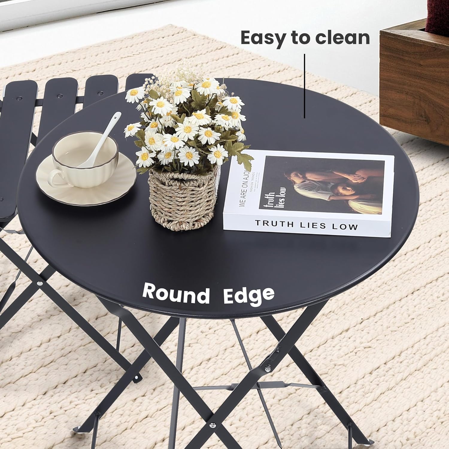 ชุดโต๊ะบิสโทรกลางแจ้งแบบพับได้ - Outdoor Furniture Table And Chairs บทวิจารณ์และราคา