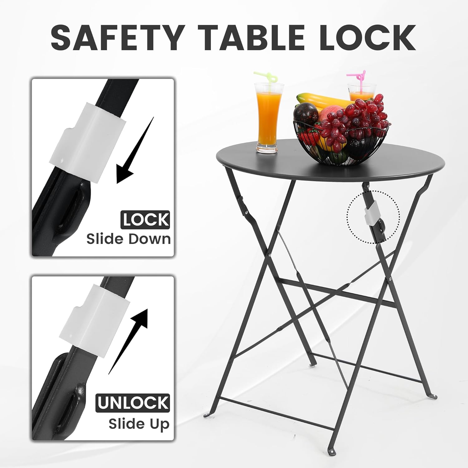 ชุดโต๊ะบิสโทรกลางแจ้งแบบพับได้ - Outdoor Furniture Table And Chairs บทวิจารณ์และราคา