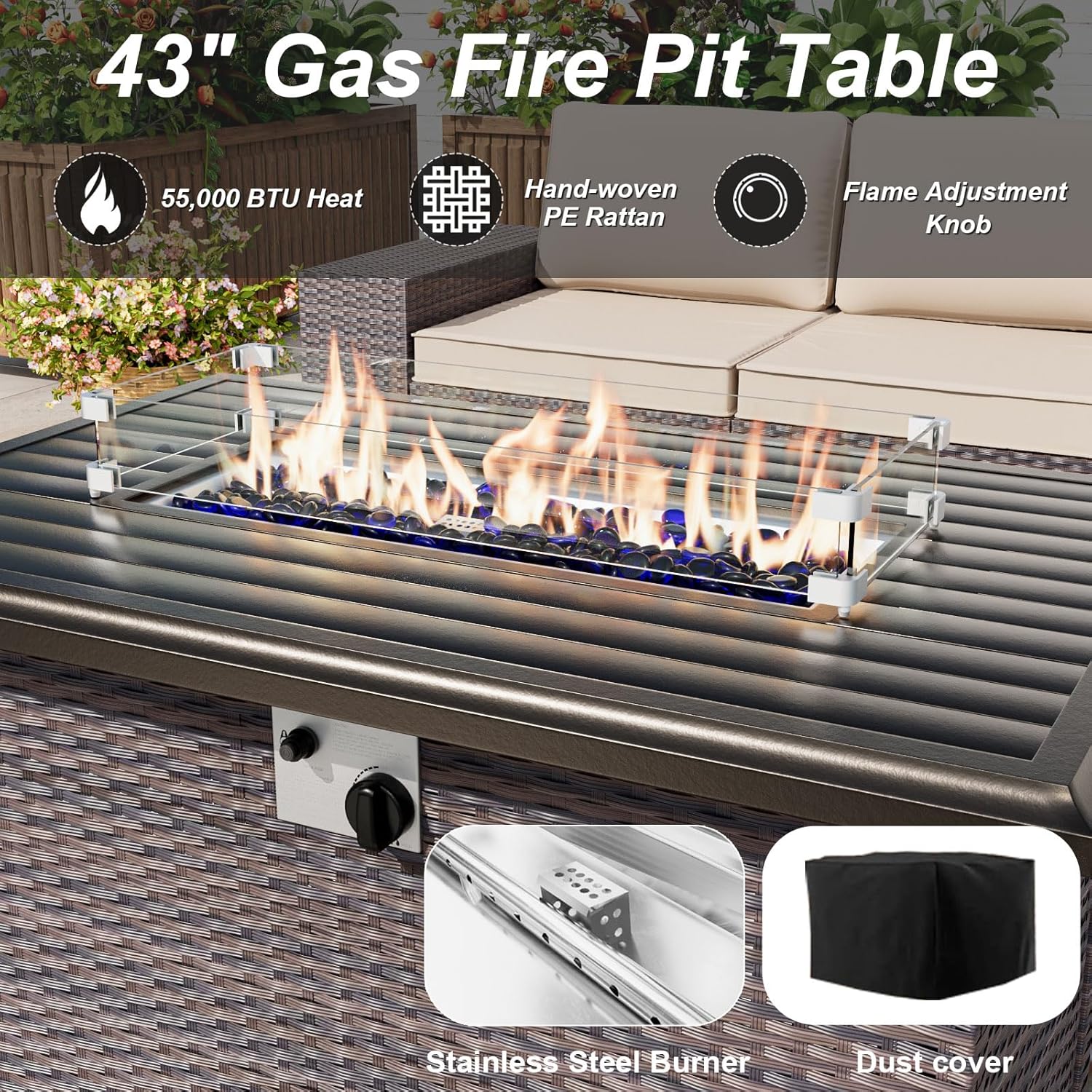 ชุดเฟอร์นิเจอร์ลานบ้านพร้อมโต๊ - Outdoor Furniture Set With Fire Pit บทวิจารณ์และราคา