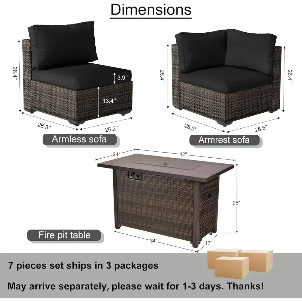 ชุดเฟอร์นิเจอร์ลานกลางแจ้ง 7 ช - Outdoor Furniture Set With Fire Pit บทวิจารณ์และราคา