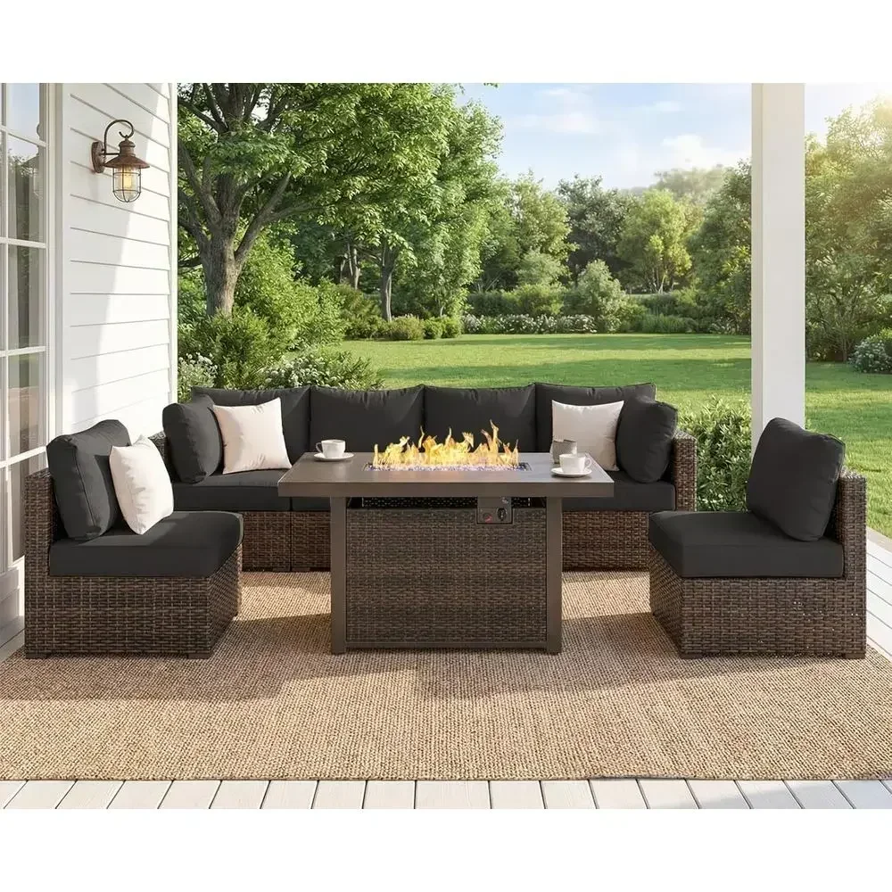 ชุดเฟอร์นิเจอร์ลานกลางแจ้ง 7 ช - Outdoor Furniture Set With Fire Pit บทวิจารณ์และราคา