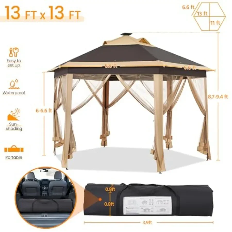 เต็นท์ศาลาแบบป๊อปอัพขนาด 13×13 - Gazebo Pop Up บทวิจารณ์และราคา